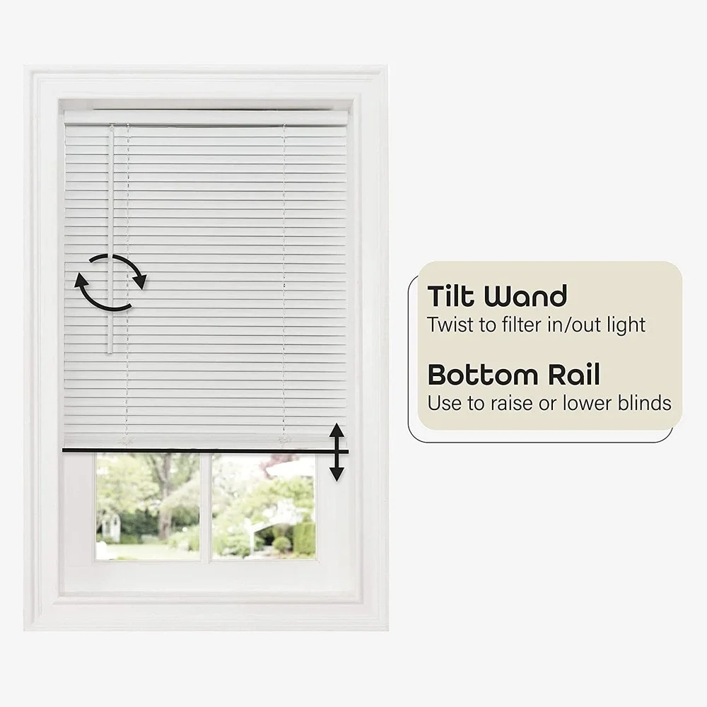 Achim GII Deluxe Sundown Cordless Mini Blind 29x64 White Room Darkening 1